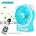 APUPPY 3 Modes Portable USB Mini Fan  Desk Desktop Table Electric Quiet Fan with LED Light Built-in 2500mah Rechargeable Battery for Room Office Outdoor Travel Camping (Blue) - B06Y55WVZV